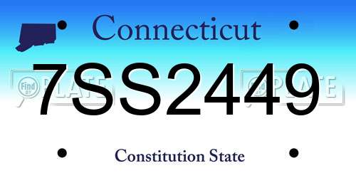 7SS2449 Connecticut License Plate