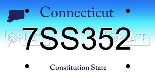 7SS352 Connecticut License Plate
