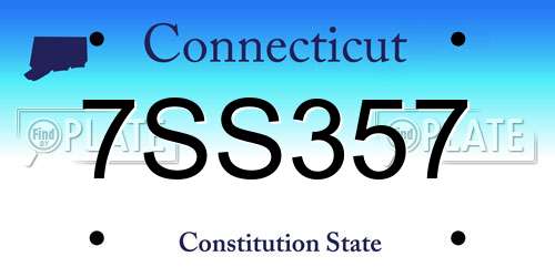 7SS357 Connecticut License Plate