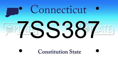 7SS387 Connecticut License Plate