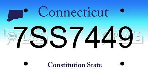 7SS7449 Connecticut License Plate