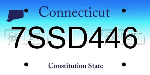 7SSD446 Connecticut License Plate