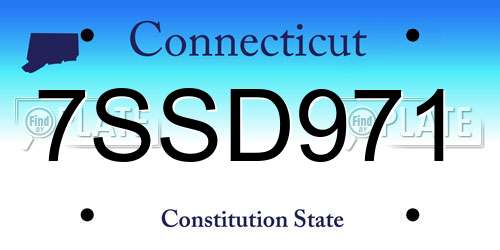 7SSD971 Connecticut License Plate