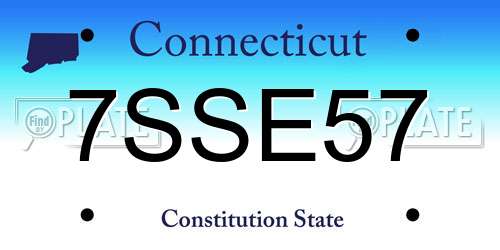 7SSE57 Connecticut License Plate