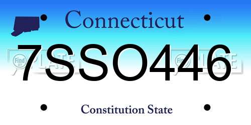 7SSO446 Connecticut License Plate