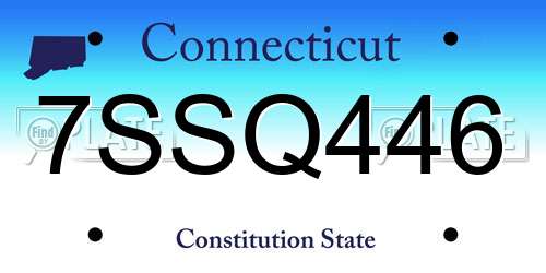 7SSQ446 Connecticut License Plate