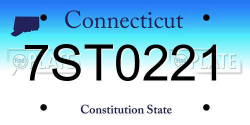 7ST0221 Connecticut License Plate