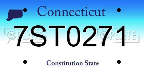7ST0271 Connecticut License Plate