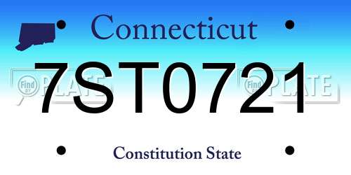 7ST0721 Connecticut License Plate