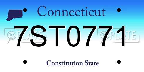 7ST0771 Connecticut License Plate