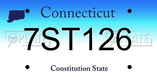 7ST126 Connecticut License Plate