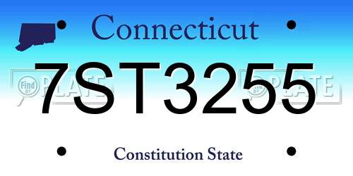7ST3255 Connecticut License Plate