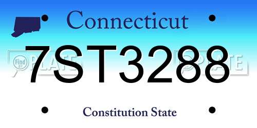7ST3288 Connecticut License Plate