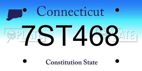 7ST468 Connecticut License Plate
