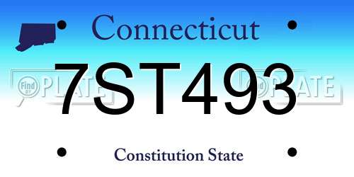 7ST493 Connecticut License Plate