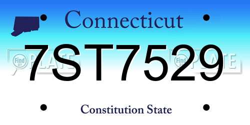 7ST7529 Connecticut License Plate