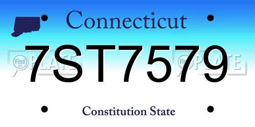 7ST7579 Connecticut License Plate