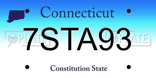 7STA93 Connecticut License Plate
