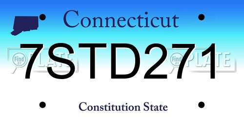 7STD271 Connecticut License Plate