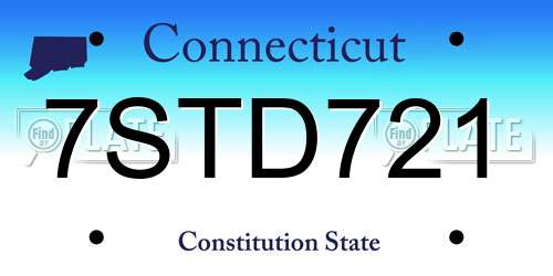 7STD721 Connecticut License Plate