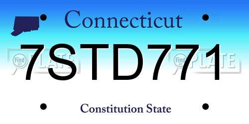 7STD771 Connecticut License Plate