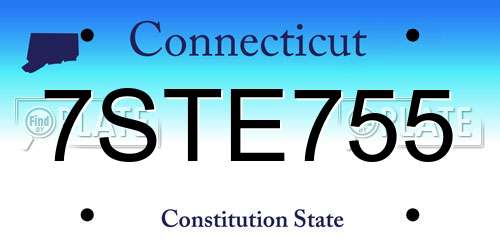 7STE755 Connecticut License Plate