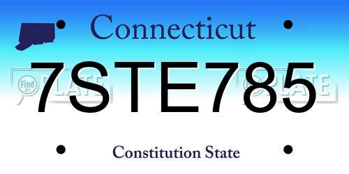 7STE785 Connecticut License Plate