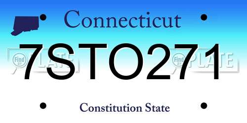 7STO271 Connecticut License Plate