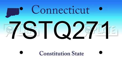 7STQ271 Connecticut License Plate