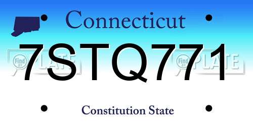 7STQ771 Connecticut License Plate