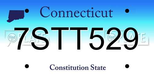 7STT529 Connecticut License Plate