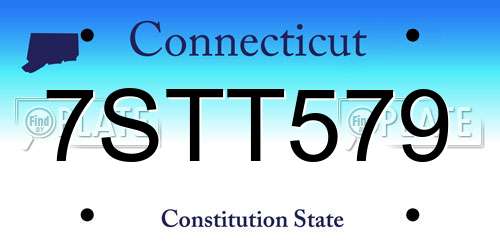 7STT579 Connecticut License Plate