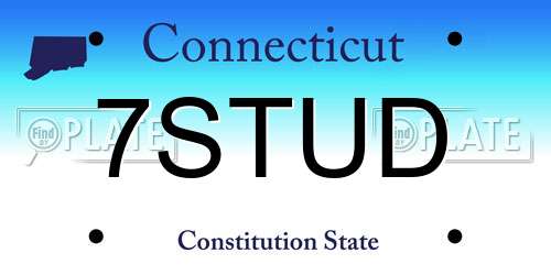 7STUD Connecticut License Plate