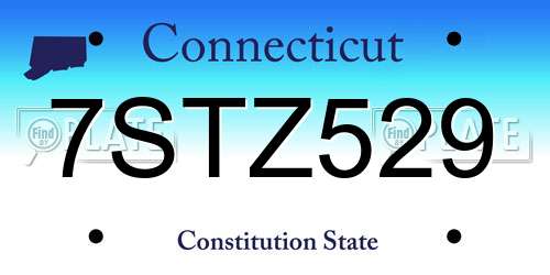 7STZ529 Connecticut License Plate