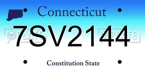 7SV2144 Connecticut License Plate