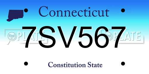 7SV567 Connecticut License Plate