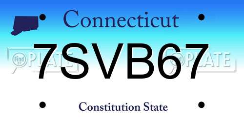 7SVB67 Connecticut License Plate