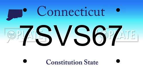 7SVS67 Connecticut License Plate