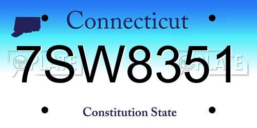 7SW8351 Connecticut License Plate