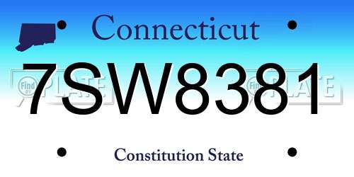 7SW8381 Connecticut License Plate