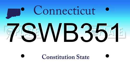 7SWB351 Connecticut License Plate