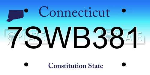 7SWB381 Connecticut License Plate
