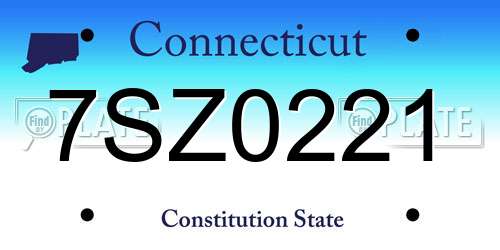7SZ0221 Connecticut License Plate