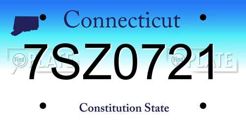 7SZ0721 Connecticut License Plate
