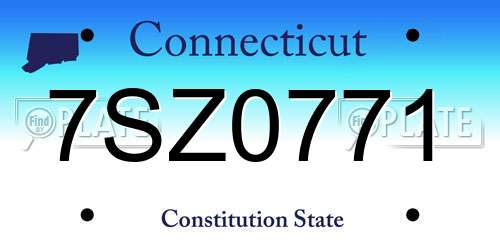 7SZ0771 Connecticut License Plate