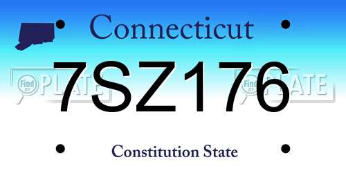 7SZ176 Connecticut License Plate