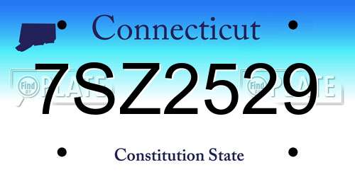 7SZ2529 Connecticut License Plate