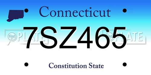 7SZ465 Connecticut License Plate