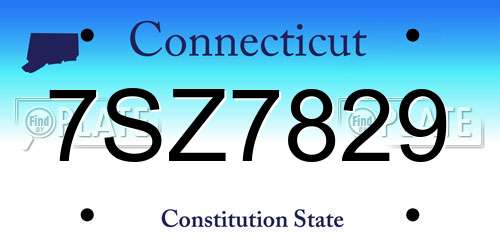 7SZ7829 Connecticut License Plate