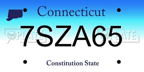 7SZA65 Connecticut License Plate